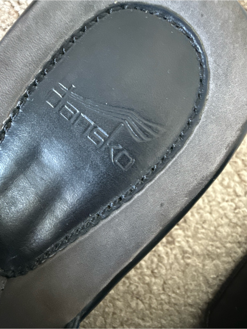 Dansko Leather Wedge Platform Sandals Toe Loop - Picture 6 of 12